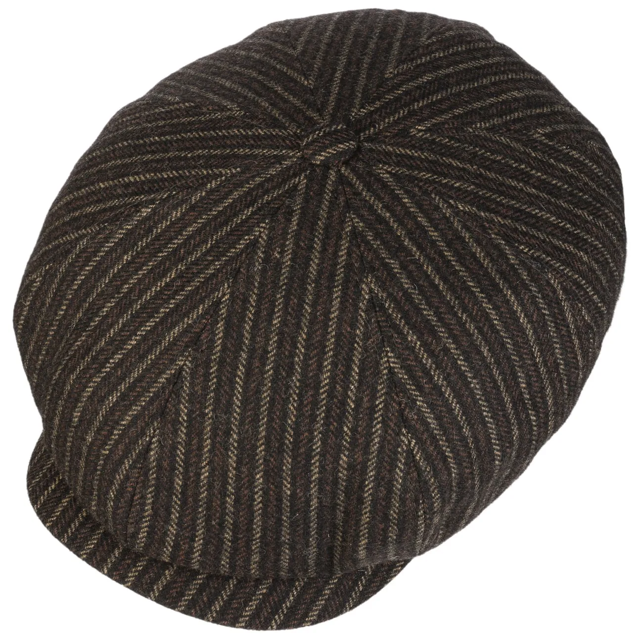 8 Panel Woolen Stripe Flat Cap by Stetson