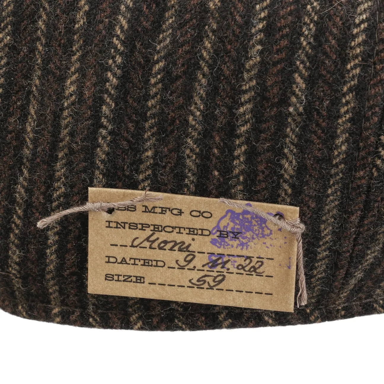 8 Panel Woolen Stripe Flat Cap by Stetson