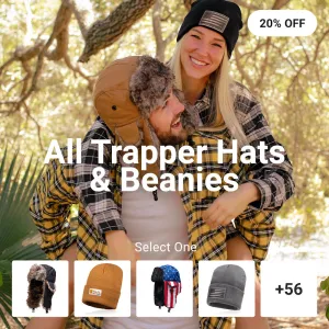 ALL TRAPPER HATS AND BEANIES 20% OFF