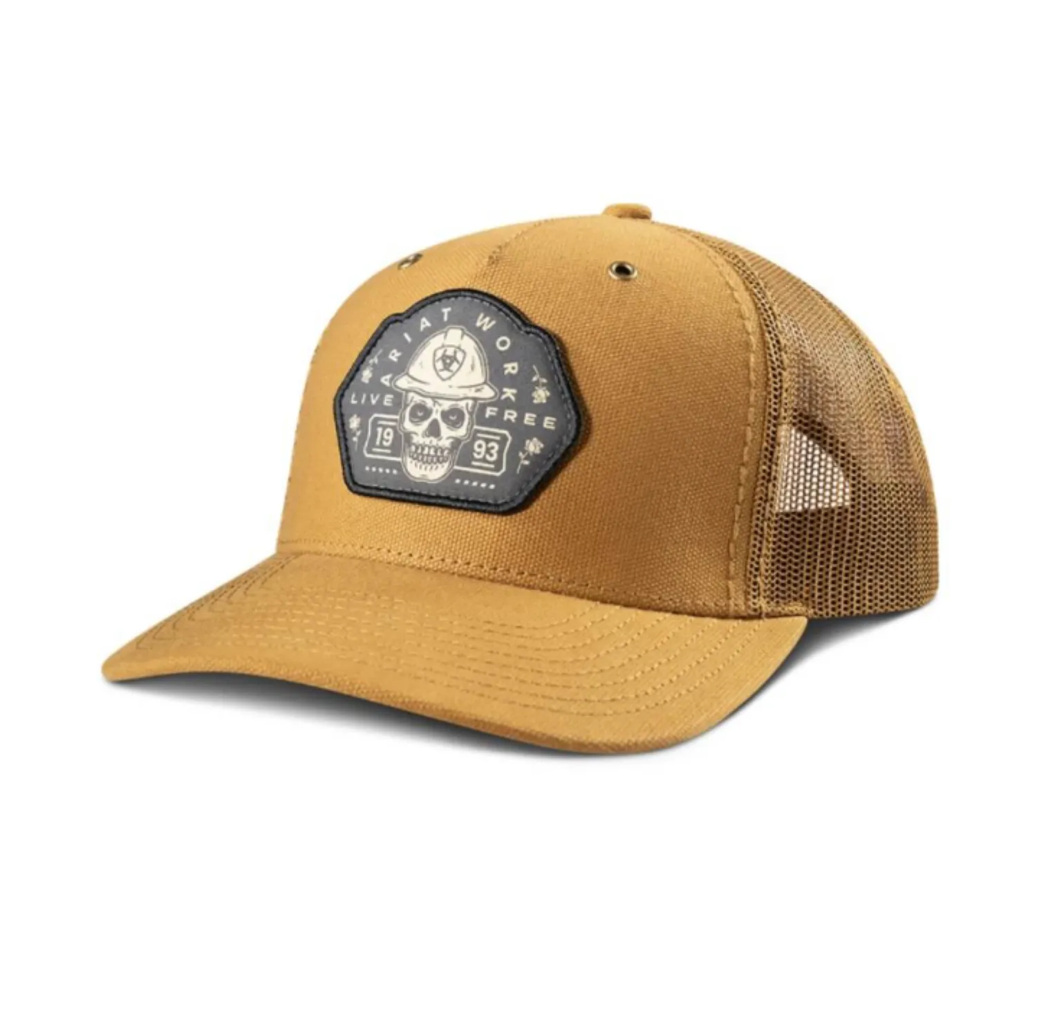 Ariat Men's Hard Hat Skull Graphic Patch Mesh Back Hat