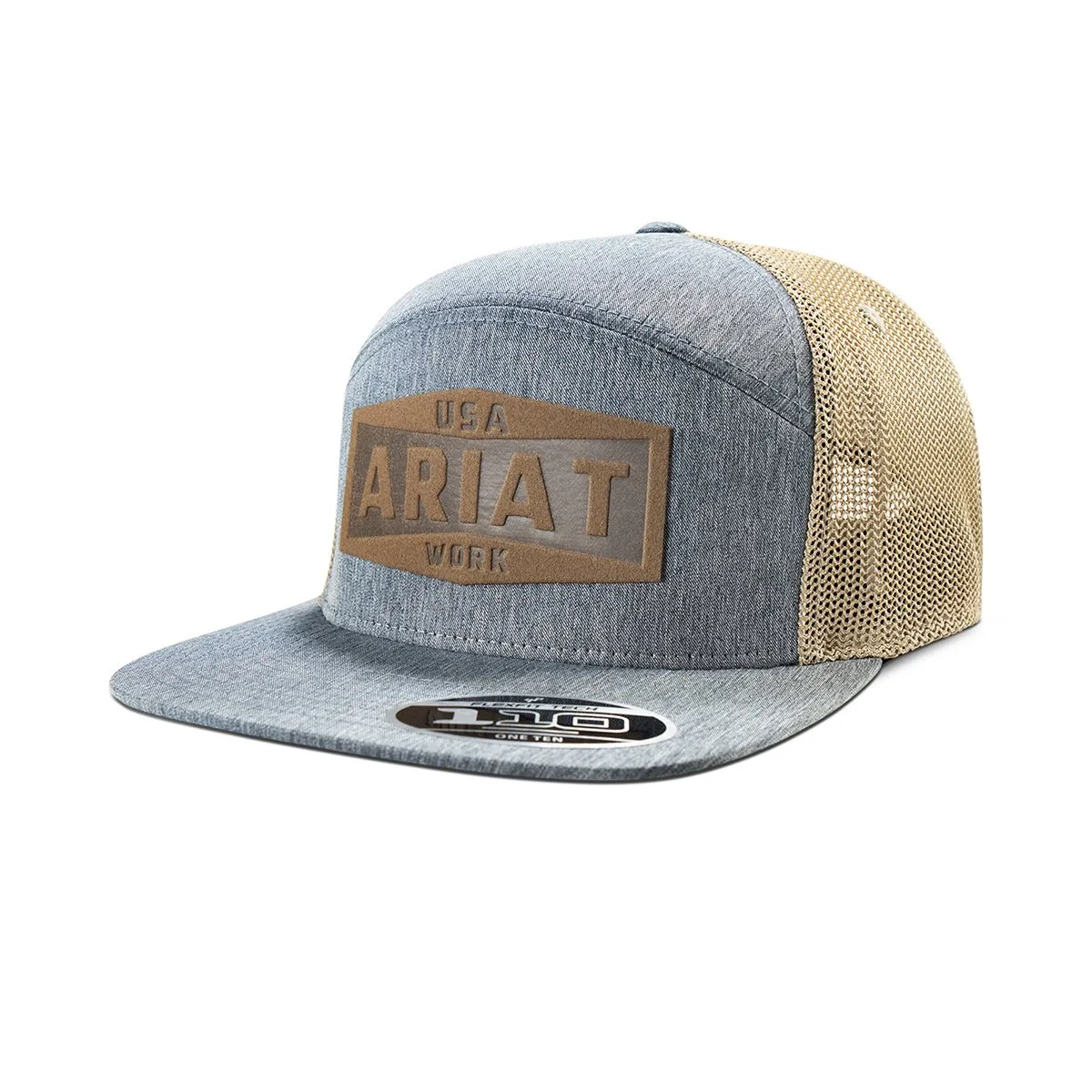Ariat Men's Work Leather Patch Snapback Meshback Hat