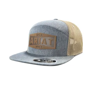 Ariat Men's Work Leather Patch Snapback Meshback Hat