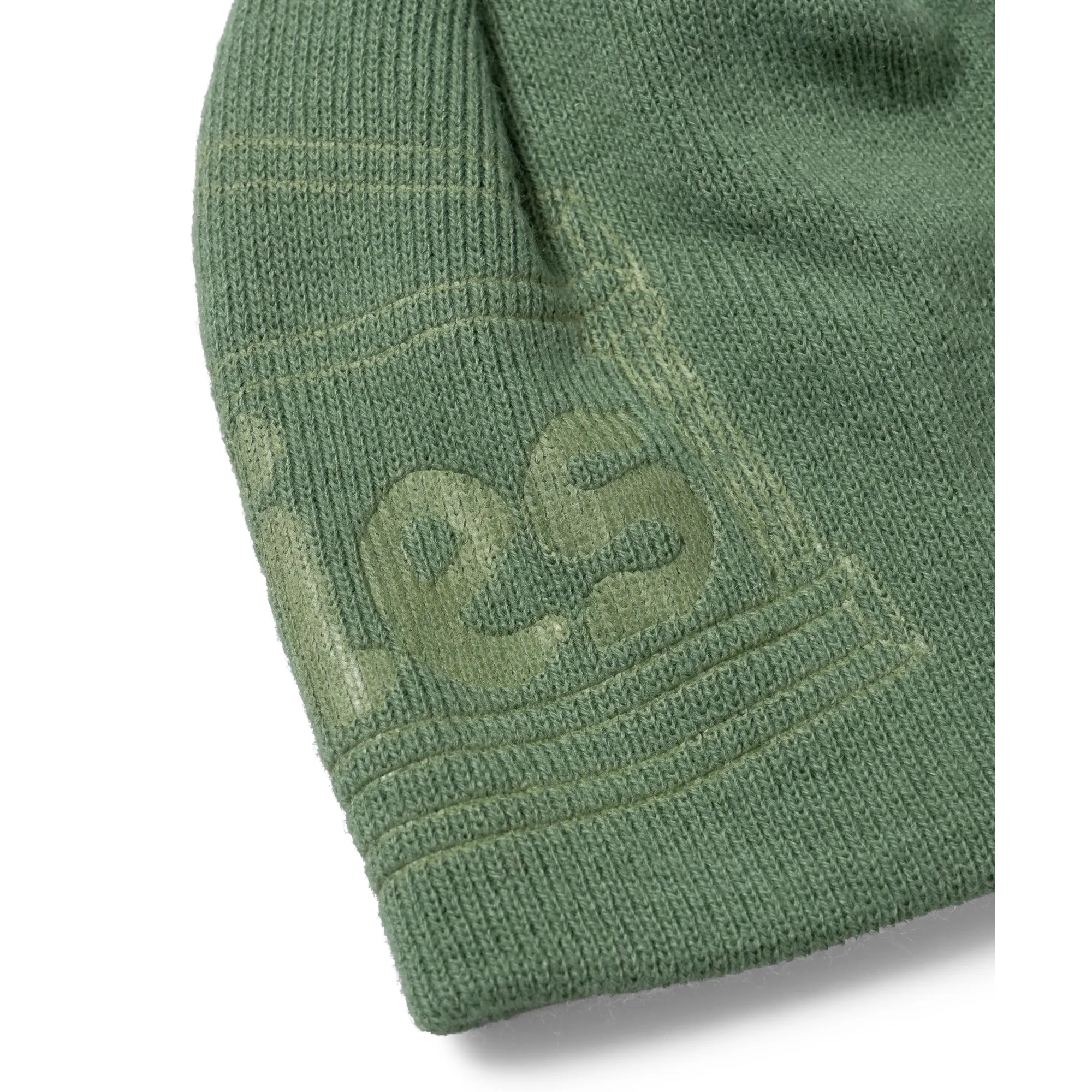 Aries Temple Embossed Skull Beanie Green
