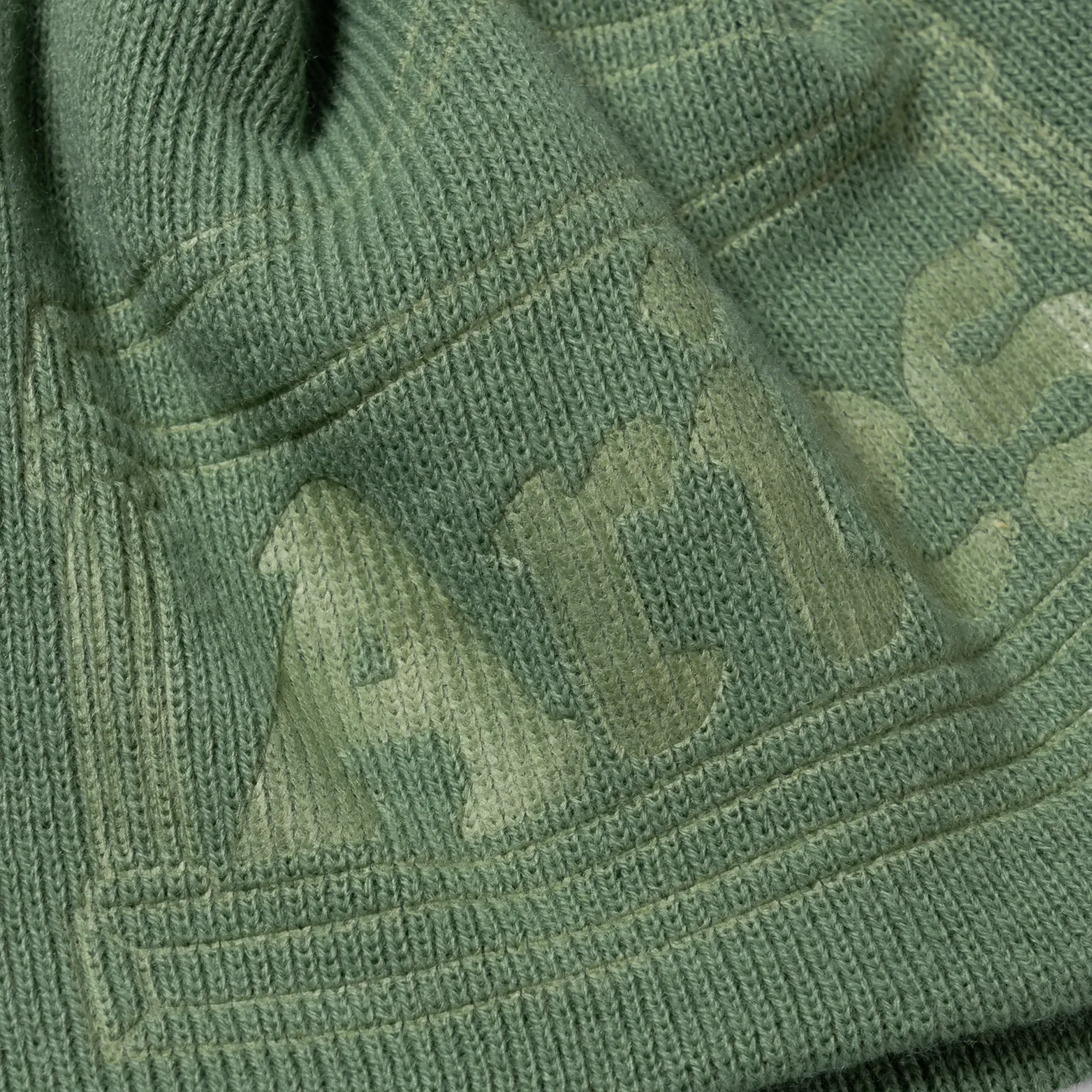 Aries Temple Embossed Skull Beanie Green