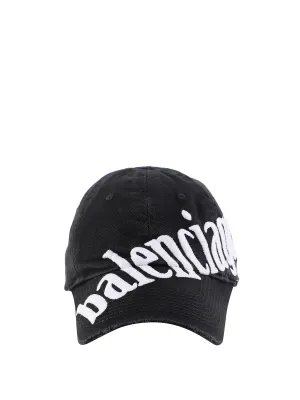 Balenciaga Logo Embroidered Diagonal Cap