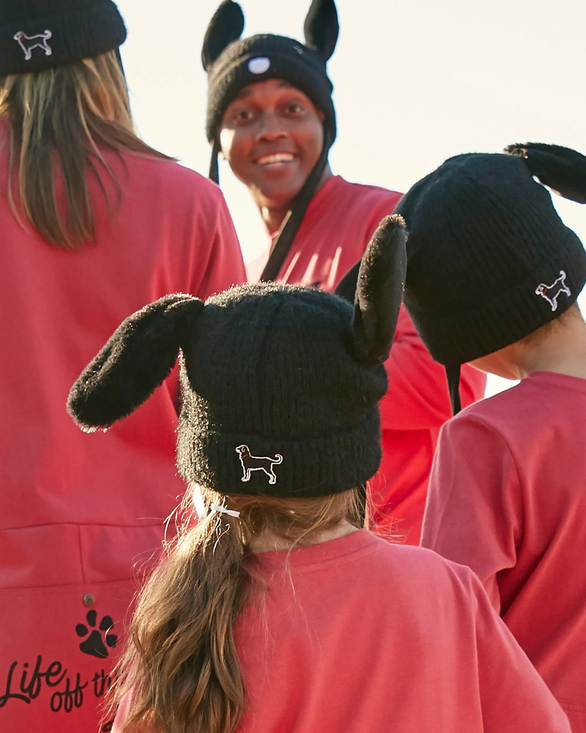 Black Dog Happy Puppy Hat