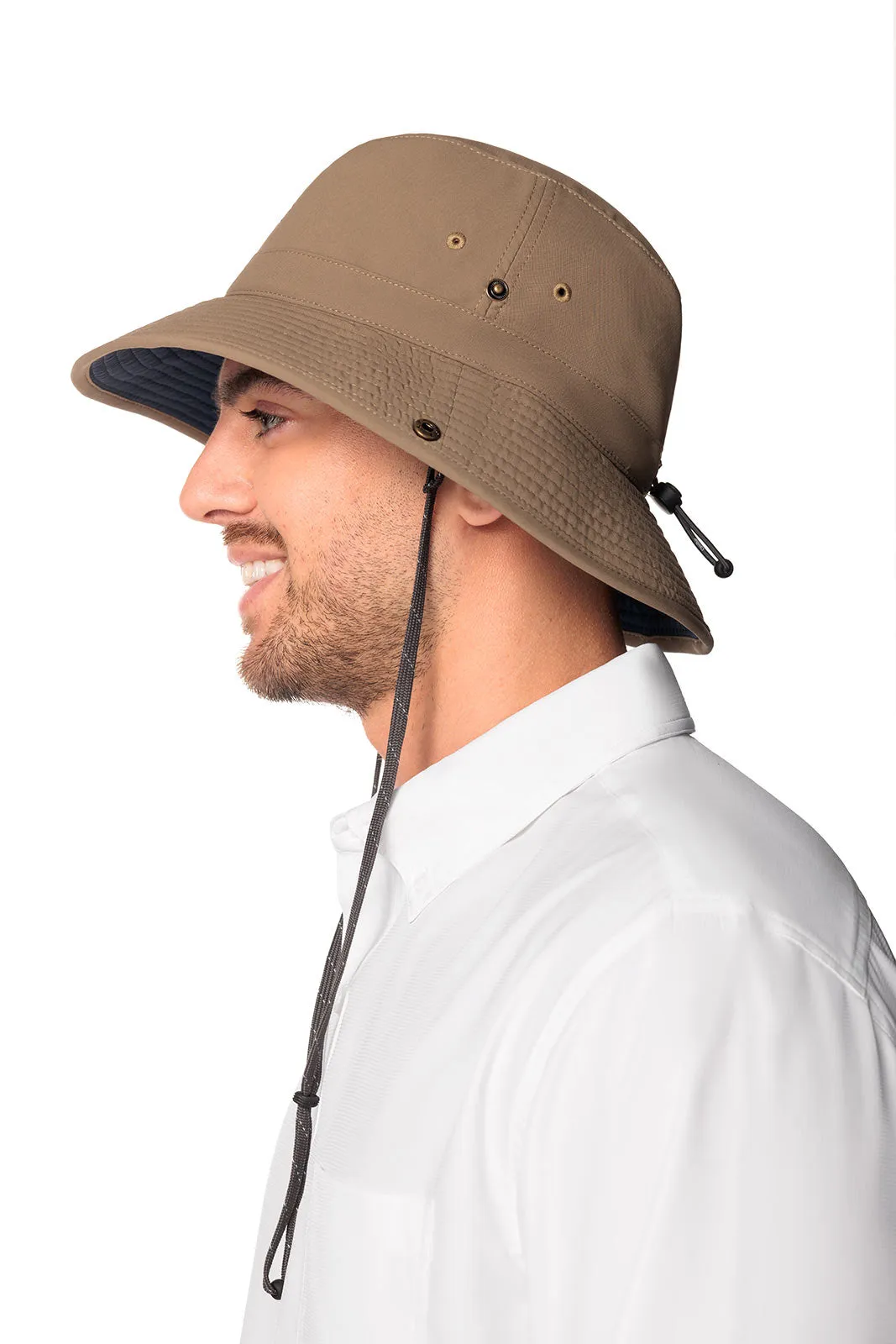 Chase Featherweight Bucket Hat | Khaki/Navy