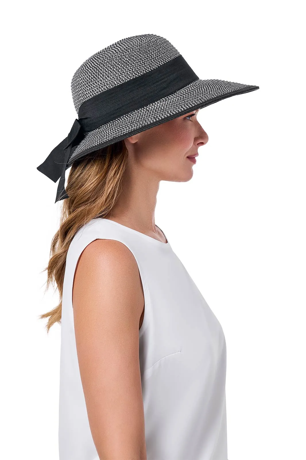 Clara Sun Hat | Black/Ivory Colorblock