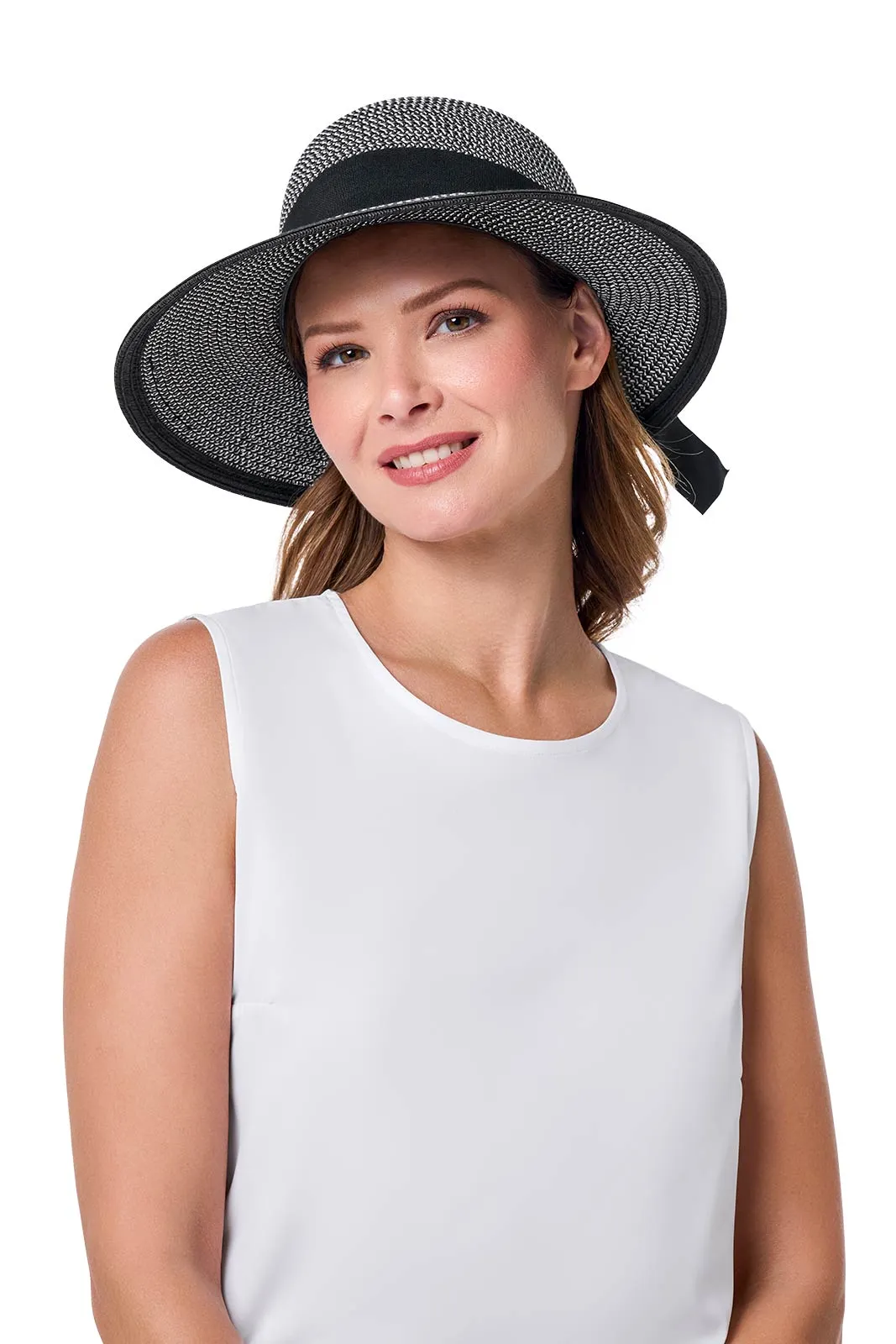Clara Sun Hat | Black/Ivory Colorblock