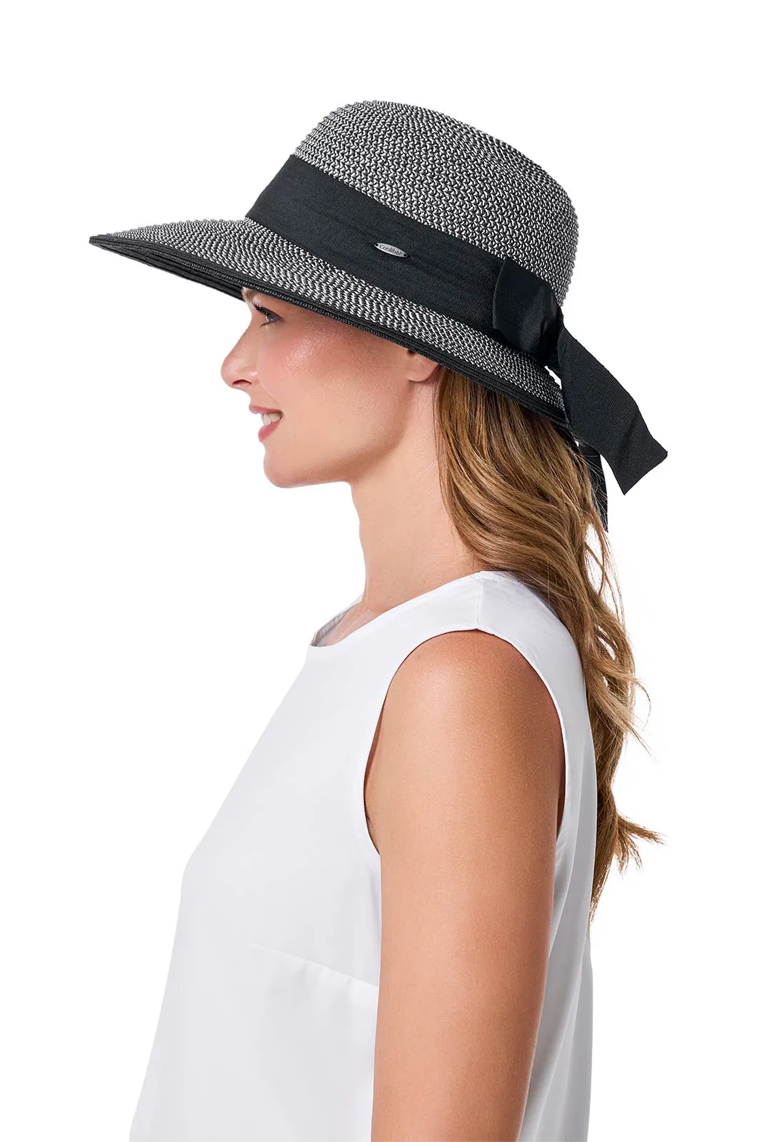 Clara Sun Hat | Black/Ivory Colorblock