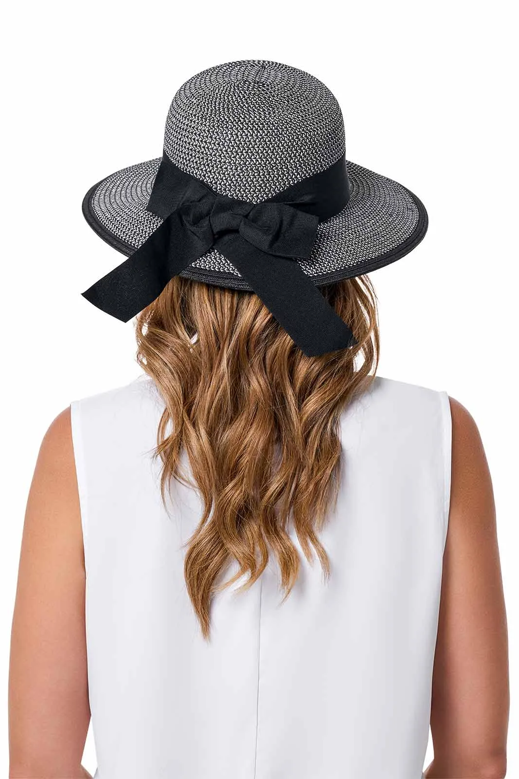 Clara Sun Hat | Black/Ivory Colorblock