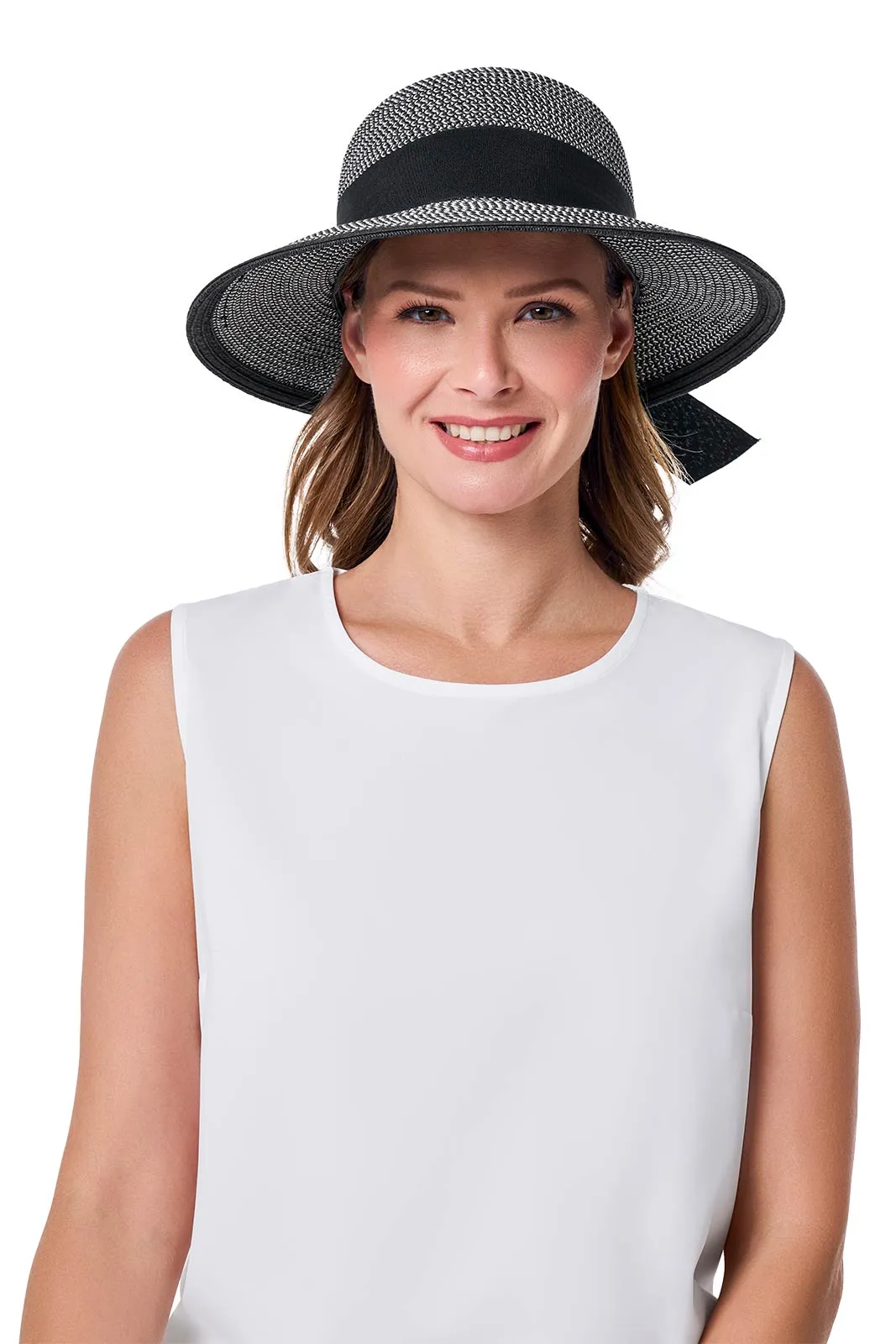 Clara Sun Hat | Black/Ivory Colorblock