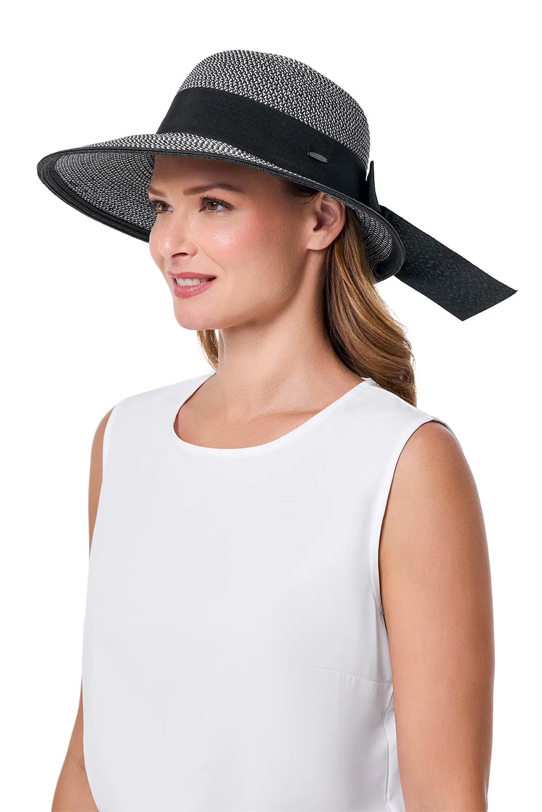 Clara Sun Hat | Black/Ivory Colorblock