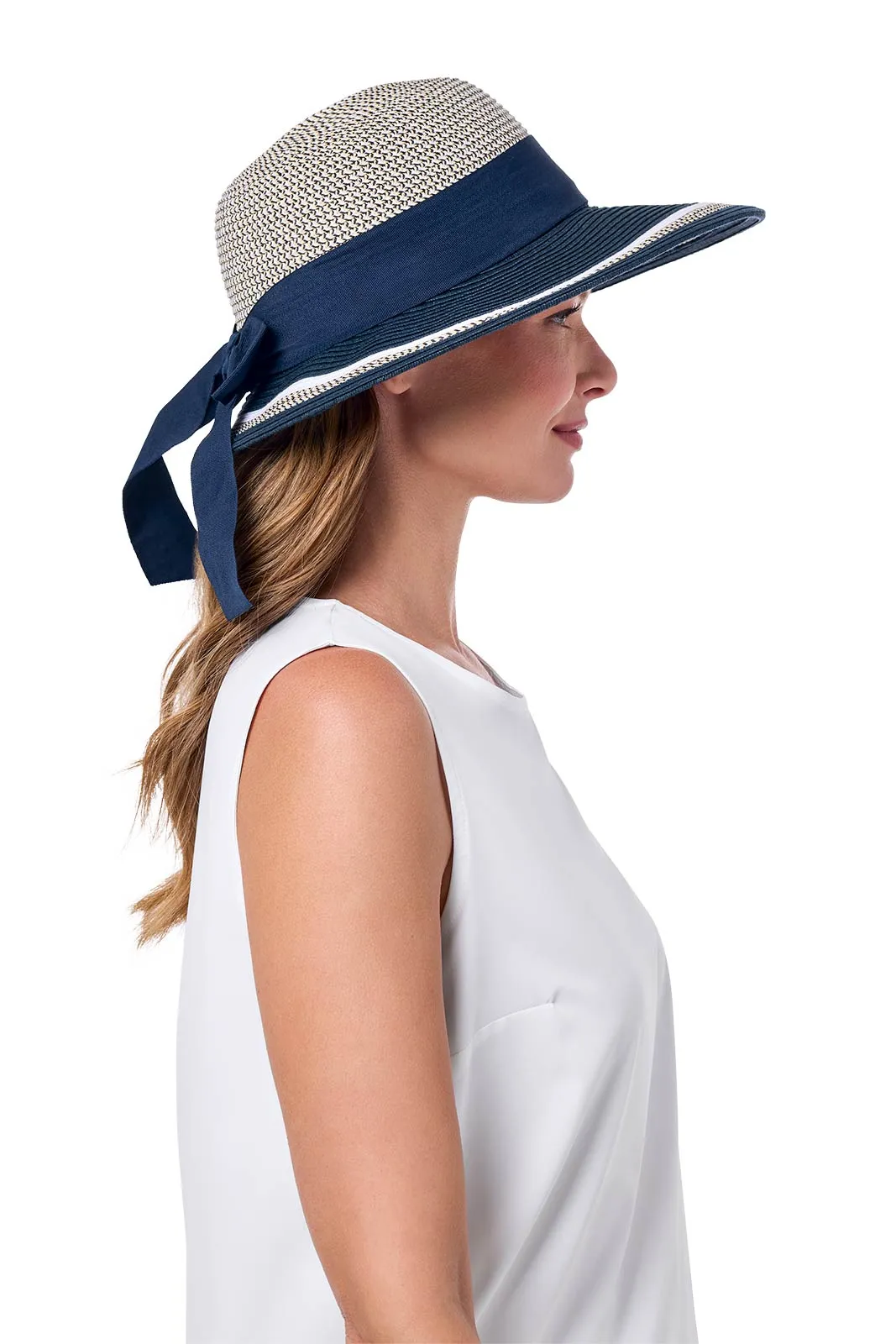 Clara Sun Hat | Navy/White Colorblock