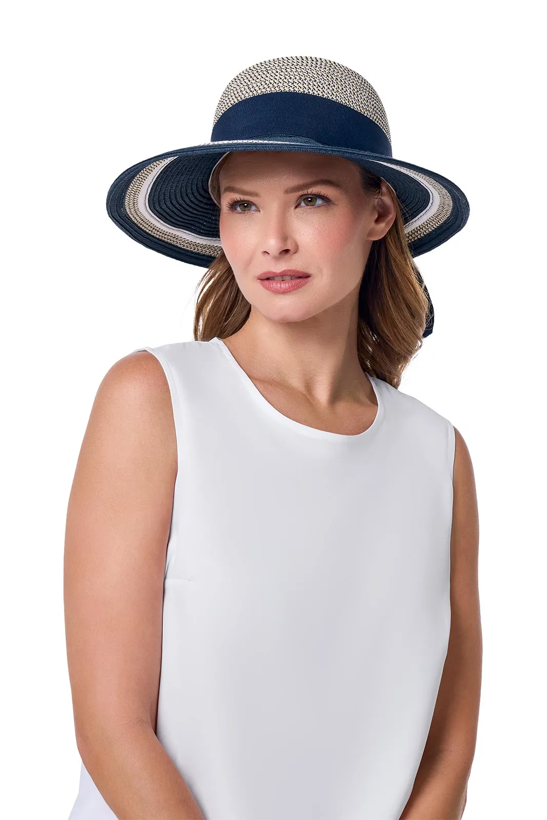 Clara Sun Hat | Navy/White Colorblock