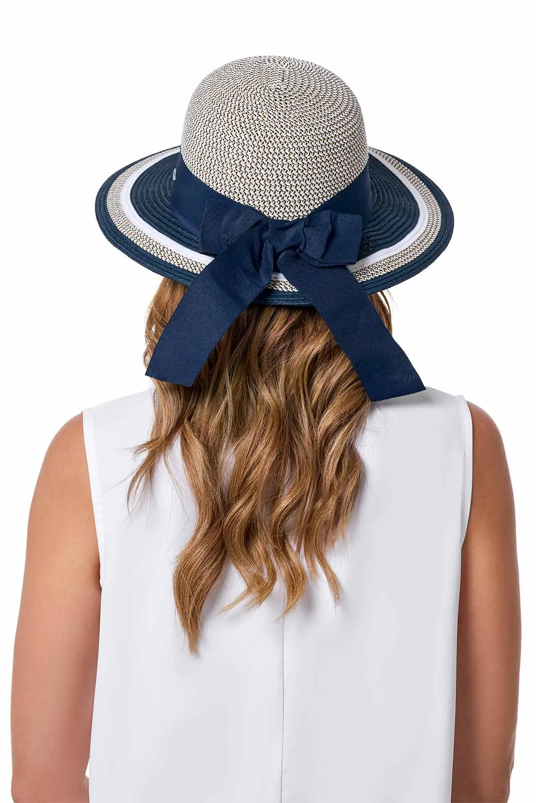 Clara Sun Hat | Navy/White Colorblock