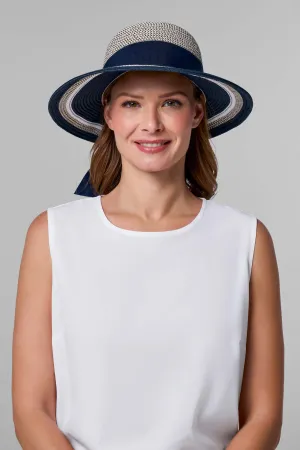 Clara Sun Hat | Navy/White Colorblock