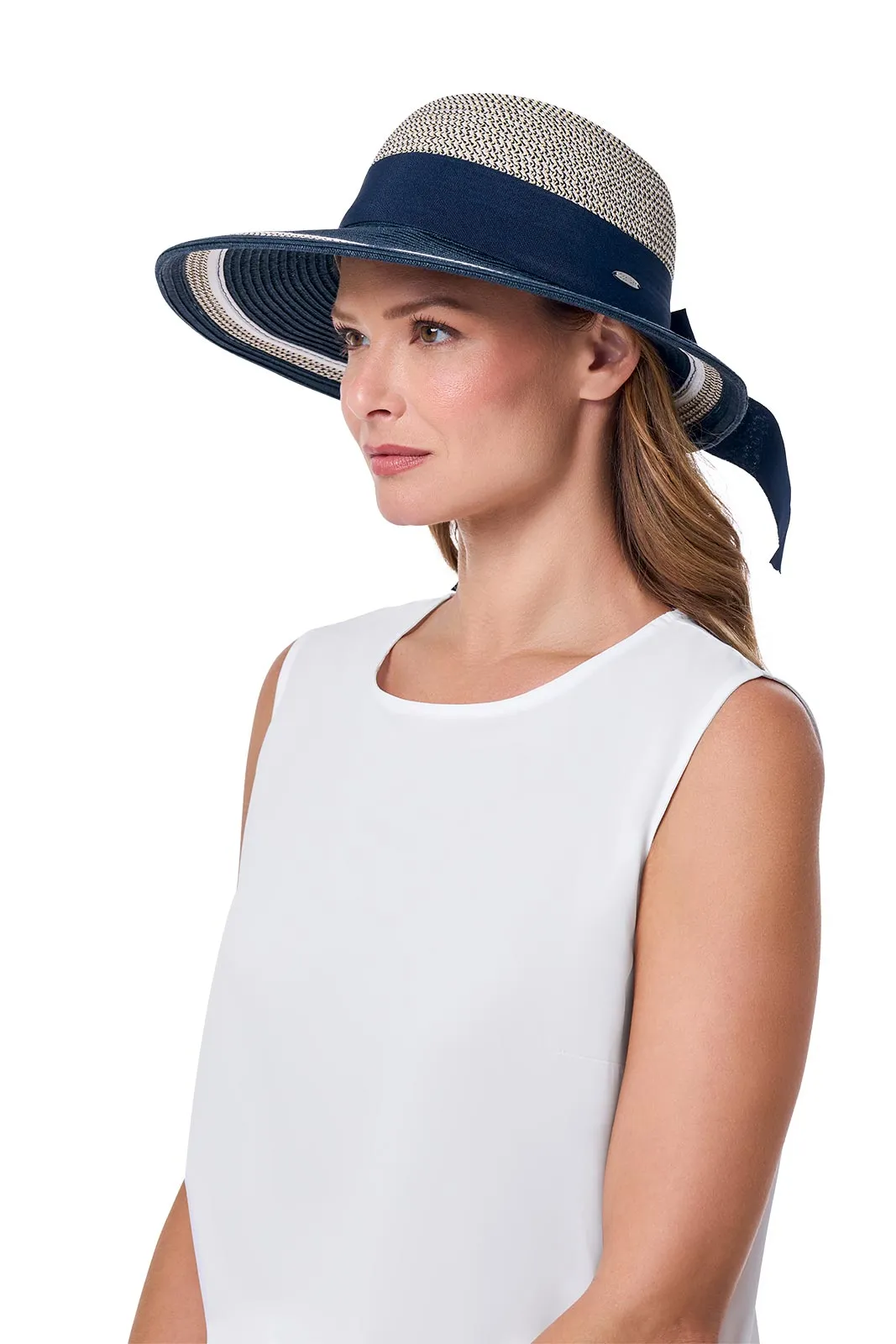 Clara Sun Hat | Navy/White Colorblock