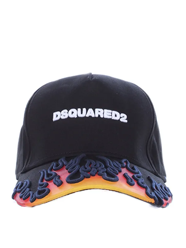 Dsquared 2 Flame Print Logo Embroidered Cap