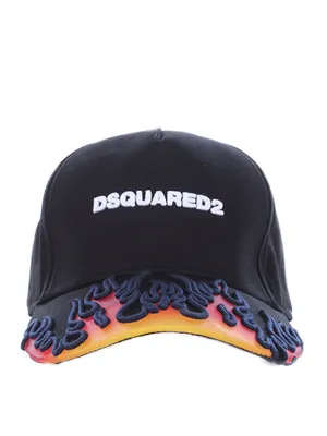 Dsquared 2 Flame Print Logo Embroidered Cap