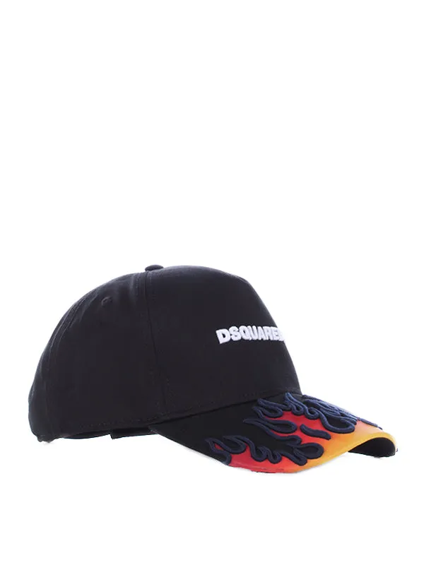 Dsquared 2 Flame Print Logo Embroidered Cap