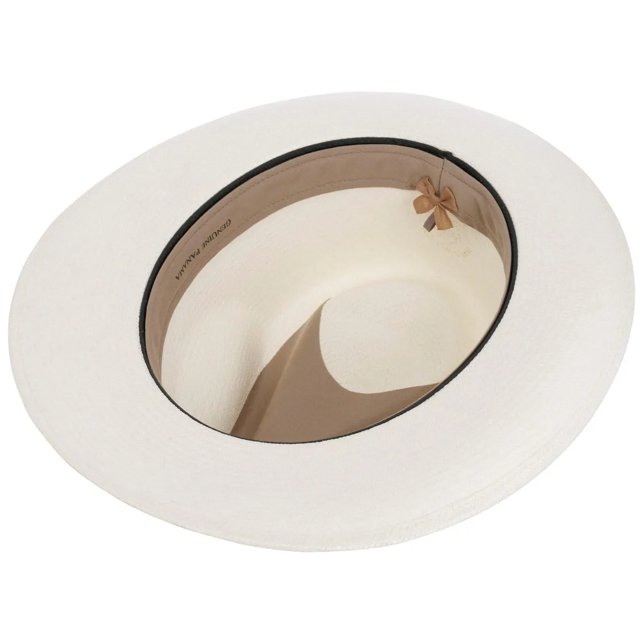 Fedora Panama Pleated band Bleached 5 by JJ Hats