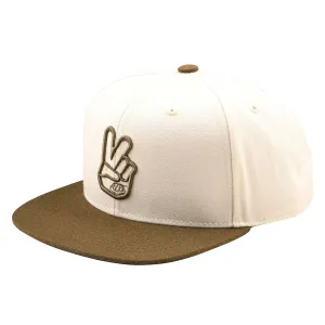 Flat Bill Snapback Peace Vintage White / Olive