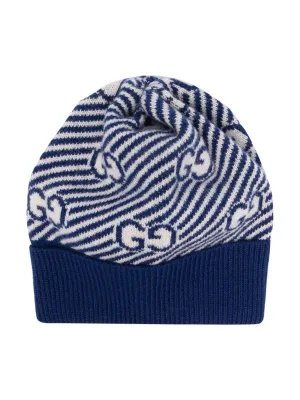 Gucci Kids GG Diagonal Stripe Beanie