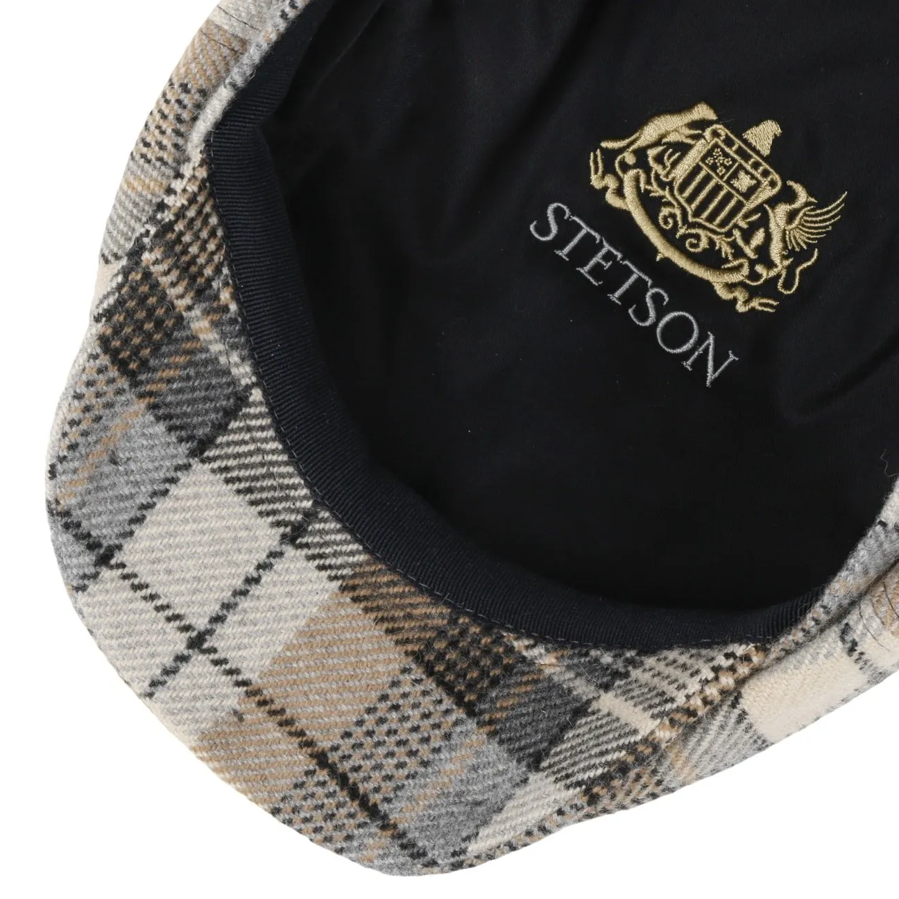Hatteras Alpaca Wool Check News Boy Cap by Stetson