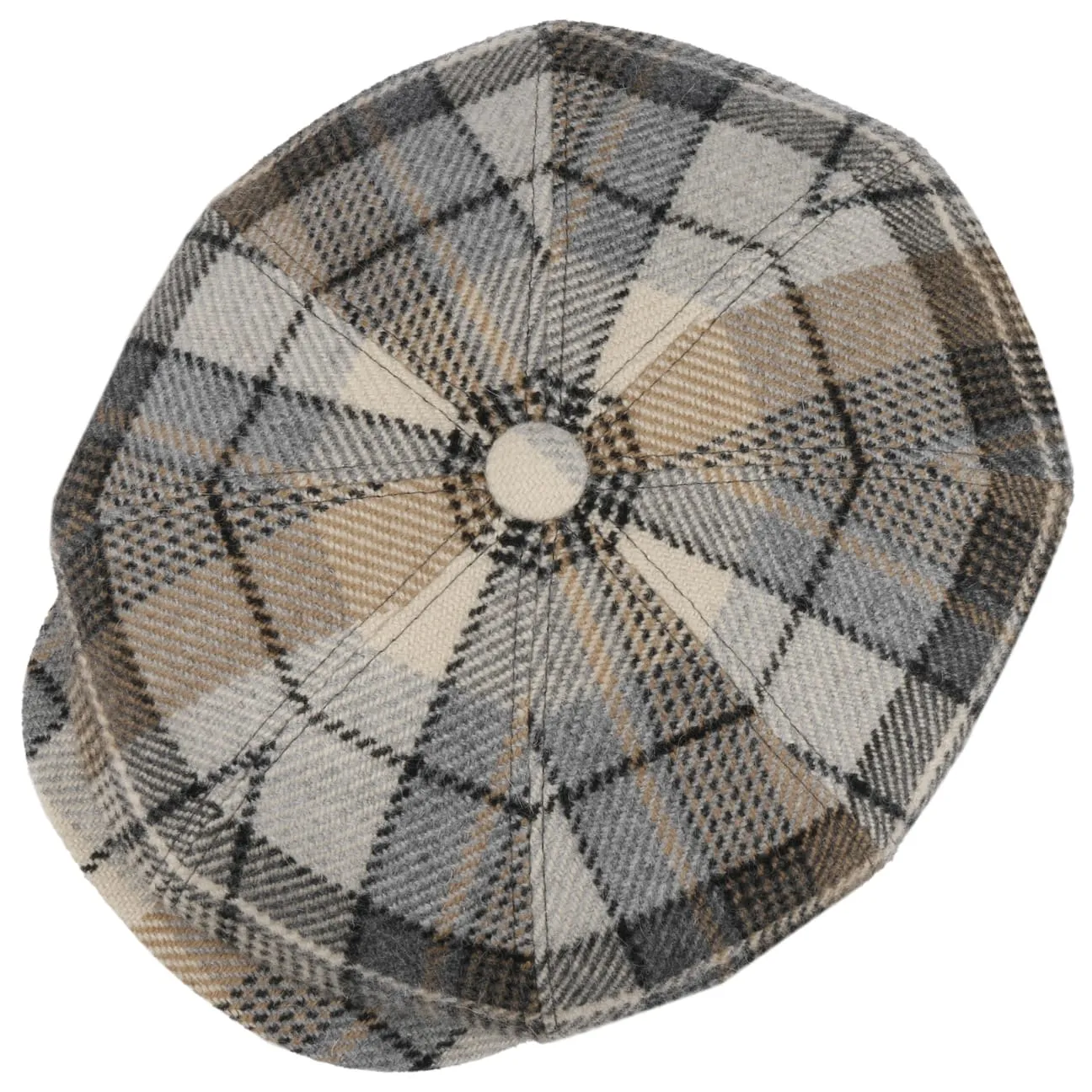 Hatteras Alpaca Wool Check News Boy Cap by Stetson