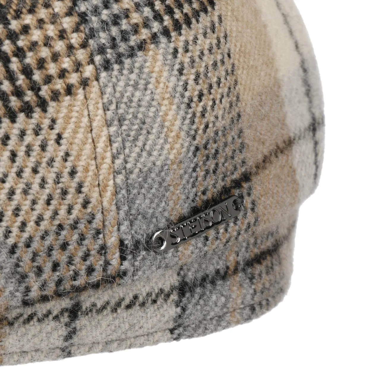 Hatteras Alpaca Wool Check News Boy Cap by Stetson