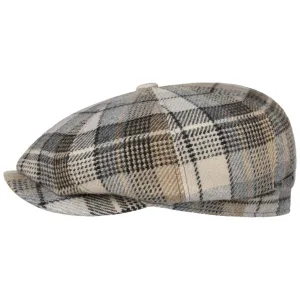 Hatteras Alpaca Wool Check News Boy Cap by Stetson