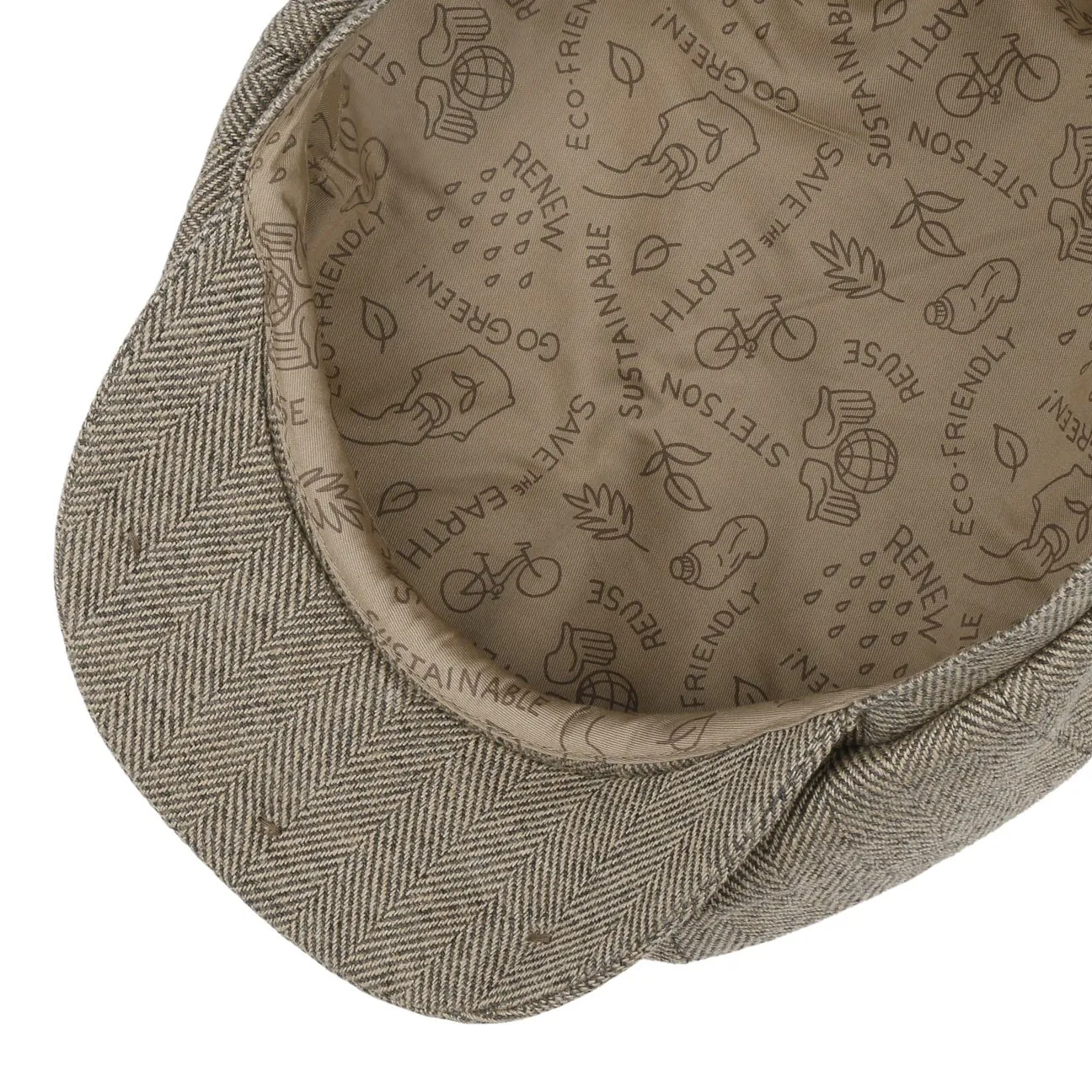 Hatteras Organic Herringbone Flat Cap by Stetson
