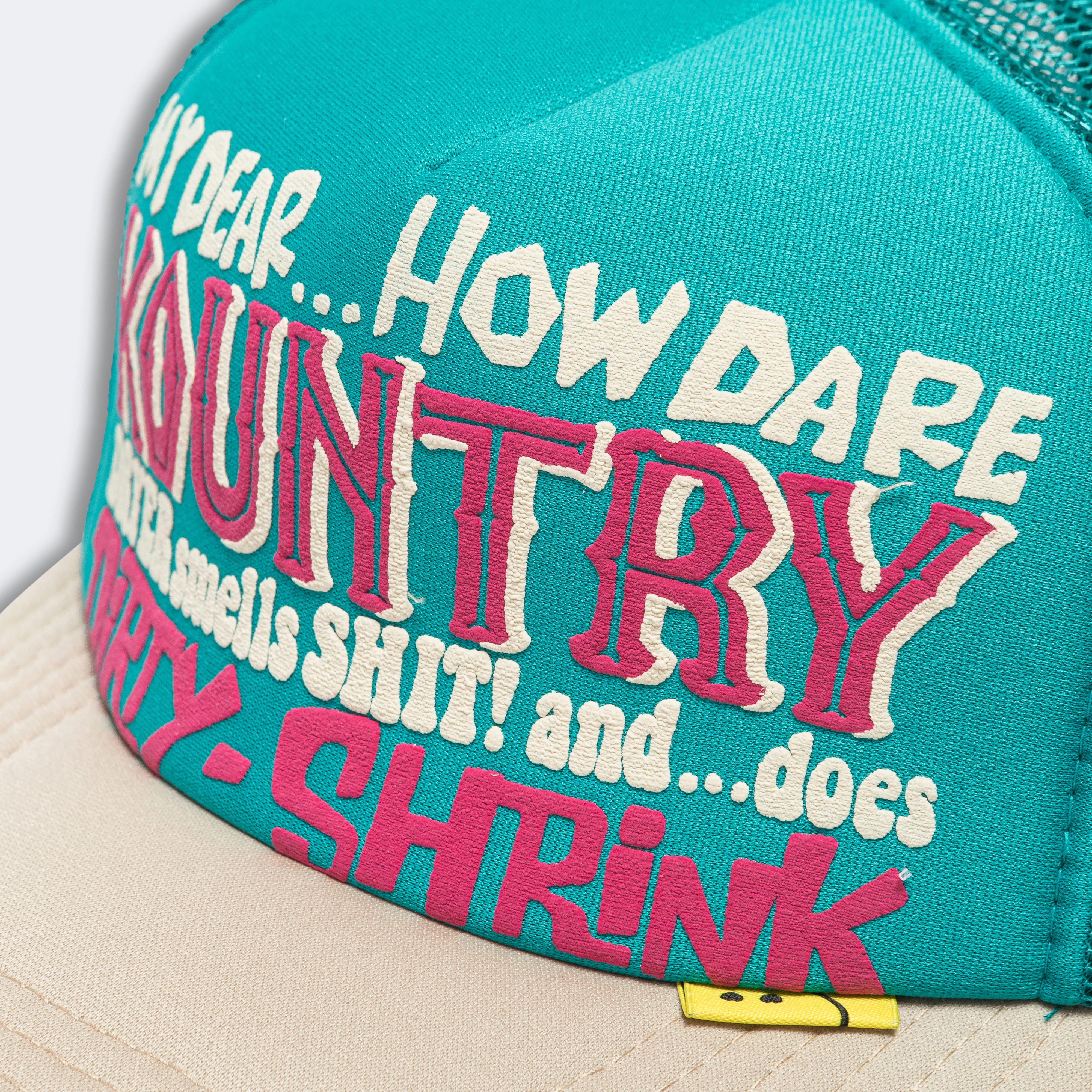 KOUNTRY DIRTY SHRINK Trucker CAP - Turquoise x Beige