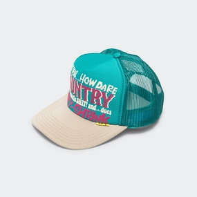 KOUNTRY DIRTY SHRINK Trucker CAP - Turquoise x Beige