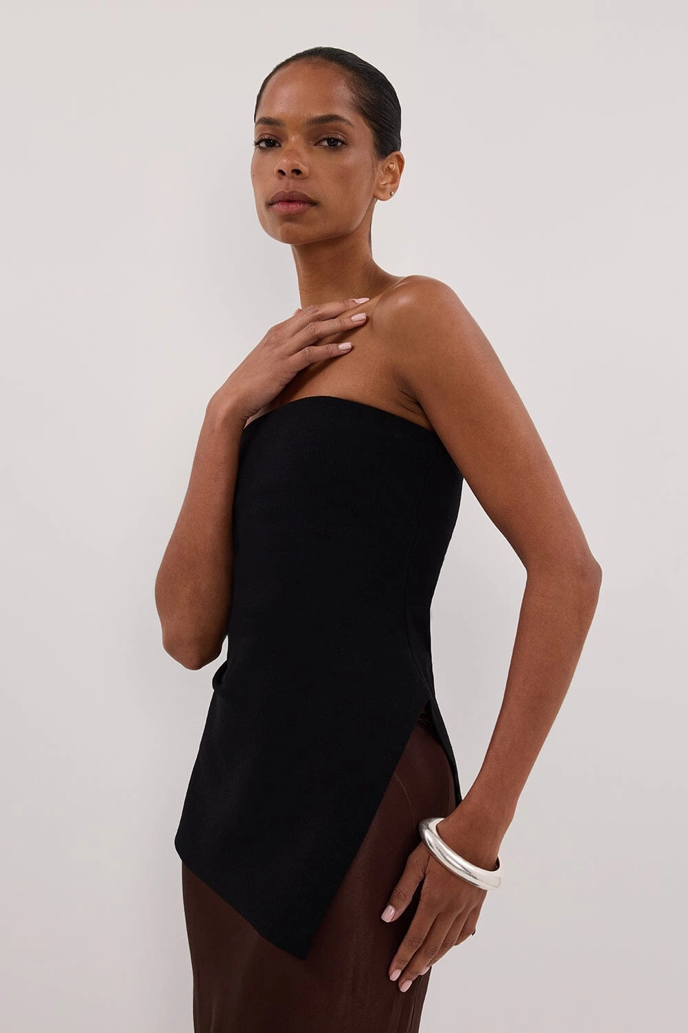 LUKE BLACK LONGLINE BANDEAU TOP