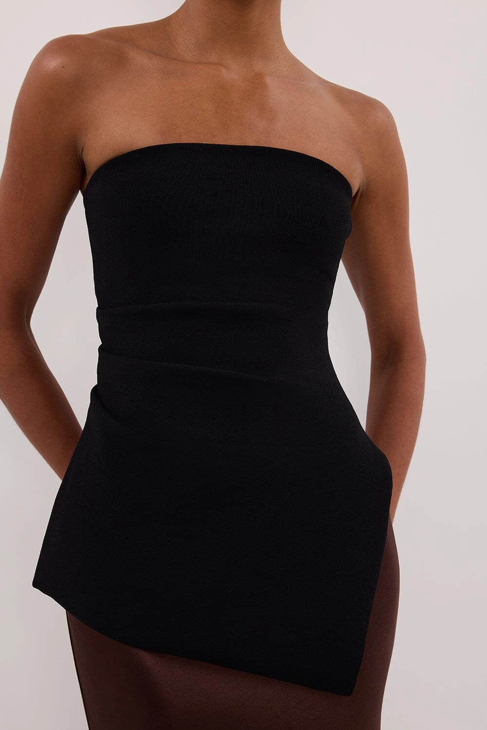 LUKE BLACK LONGLINE BANDEAU TOP