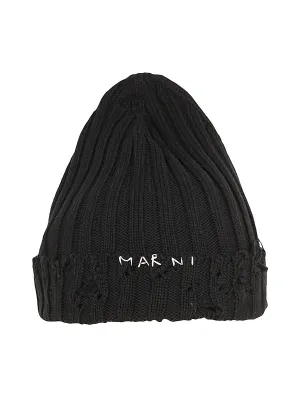 Marni Logo Embroidered Beanie