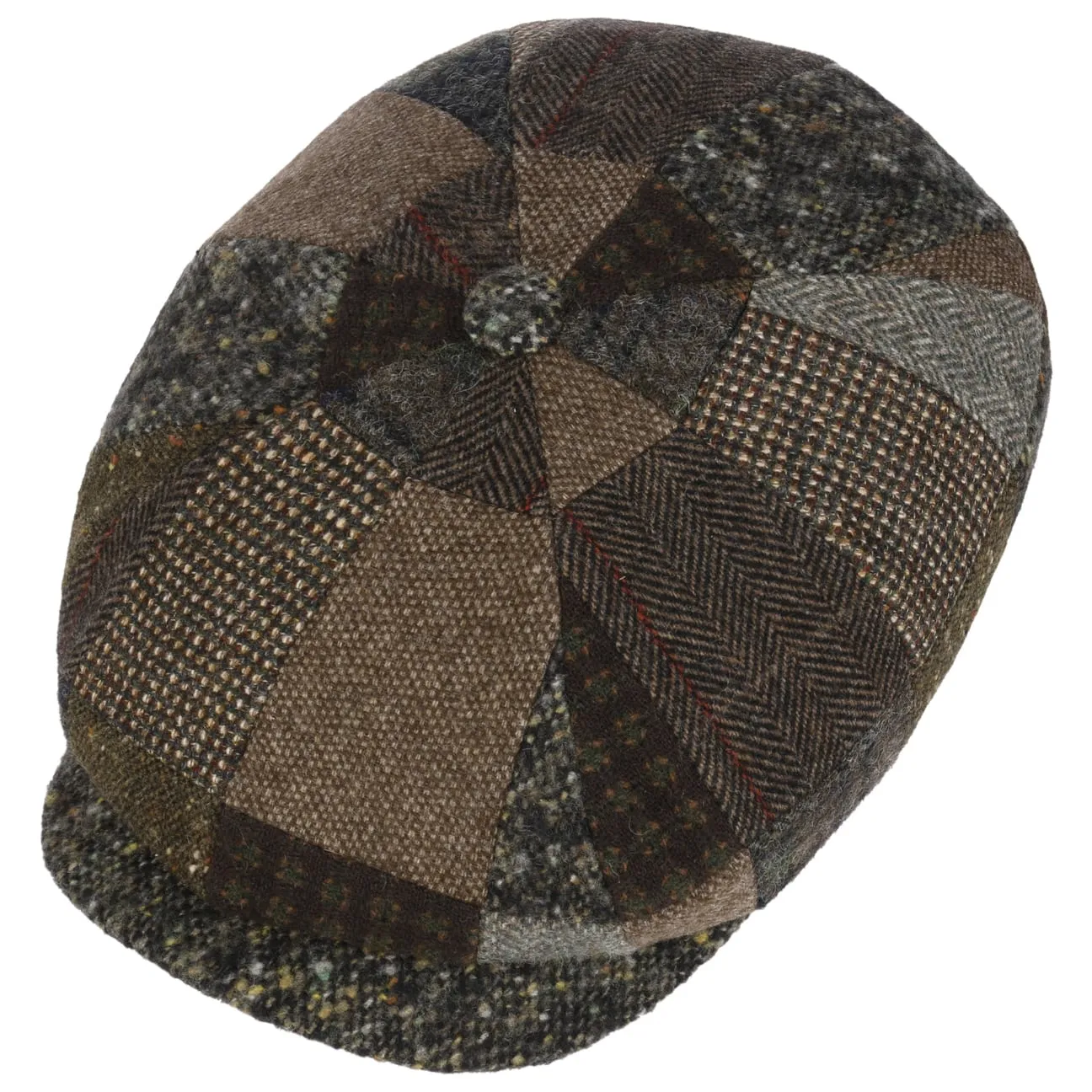 Mindell 8 Panel Patchwork Flat Cap by Lierys