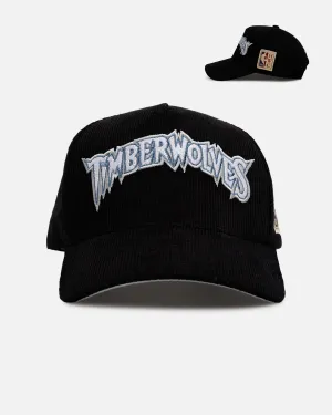 Mitchell & Ness Minnesota Timberwolves 'Vintage Cord' Pro Pinch Corduroy Snapback Black