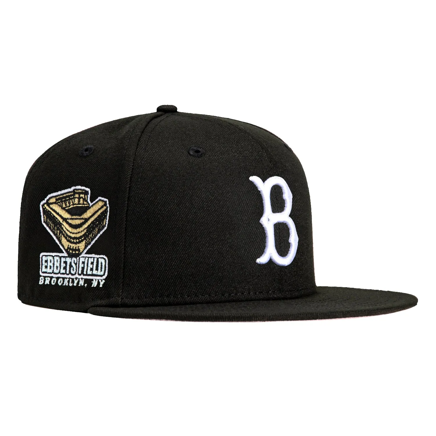 New Era 59Fifty Cookies and Cream Brooklyn Dodgers Ebbets Field Patch Pink UV Hat - Black. White