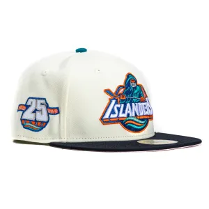 New Era 59Fifty New York Islanders 25th Anniversary Patch Pink UV Hat - White. Navy