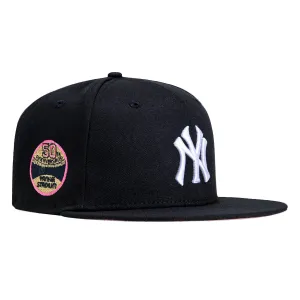 New Era 59Fifty New York Yankees 50th Anniversary Stadium Patch Pink UV Hat - Navy. White