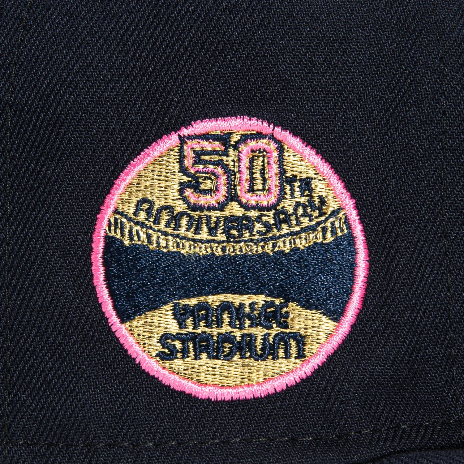 New Era 59Fifty New York Yankees 50th Anniversary Stadium Patch Pink UV Hat - Navy. White