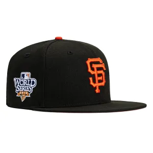 New Era 59Fifty San Francisco Giants 2010 World Series Patch Pink UV Hat -  Black