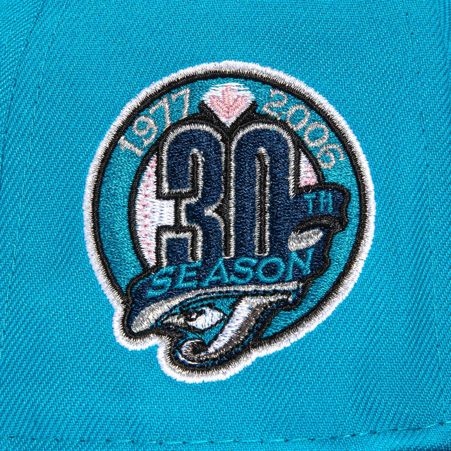 New Era 59Fifty Toronto Blue Jays 30th Anniversary Patch Pink UV Hat - Neon Blue. Navy