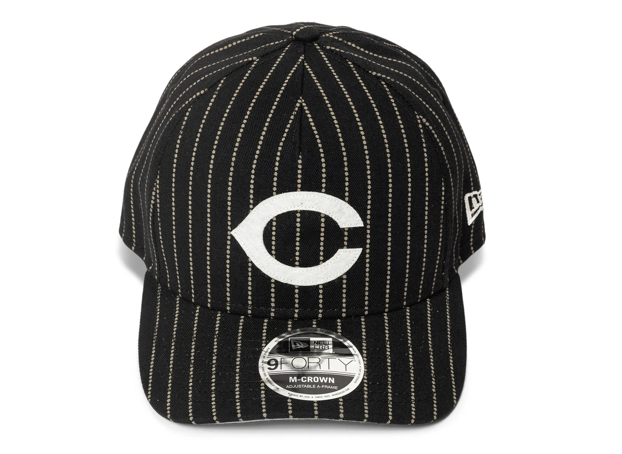 New Era Dotted Pinstripe Chicago Cubs Strapback Hat xld