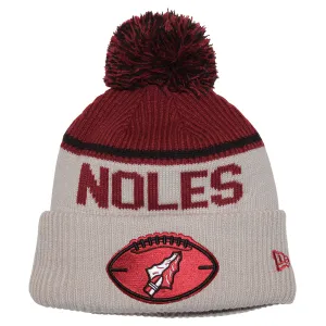 New Era Men's Vault Noles Arrowhead Football Design NFL24 Sideline Knit - Garnet/Stone