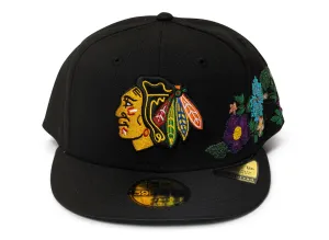 New Era Tonal Florals Chicago Blackhawks Fitted Hat xld