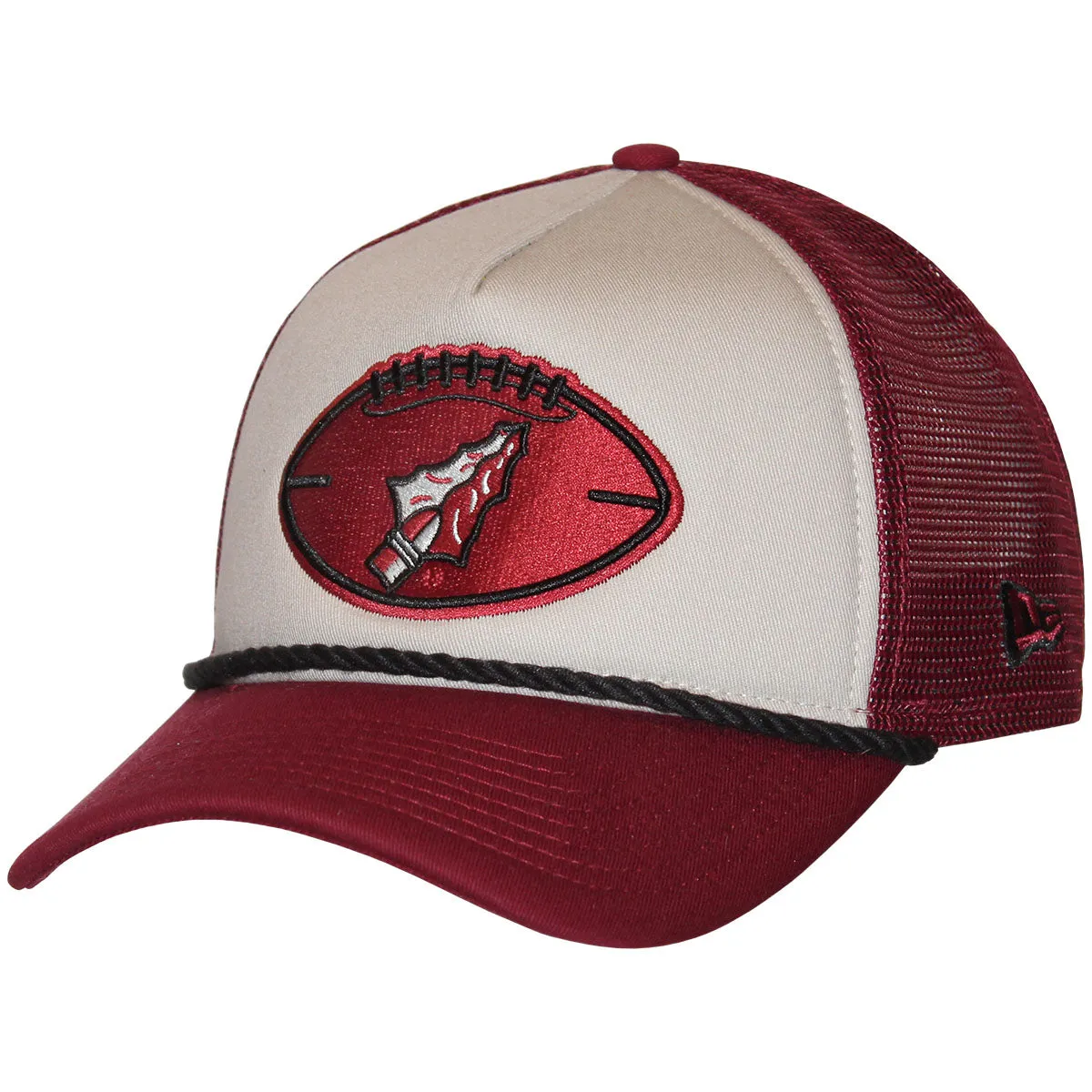 New Era Vault Arrowhead Football Design 940AF Adjustable NFL24 Sideline Cap - Garnet/Stone